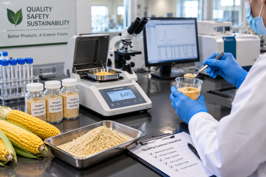 Modern quality control facility with testing equipment for agricultural products