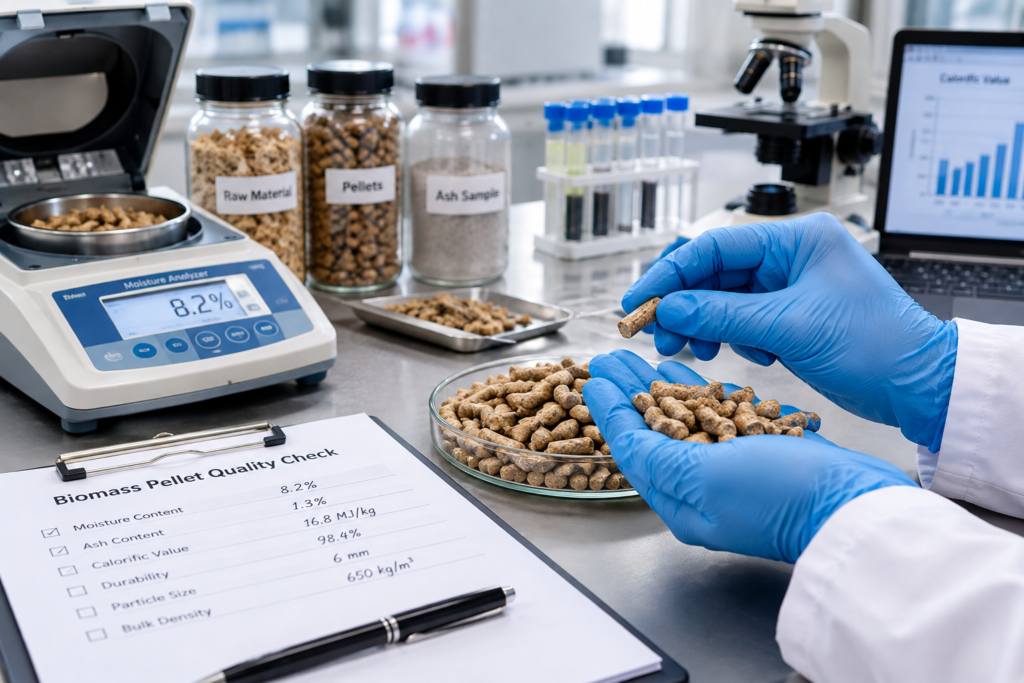Quality testing of biomass pellets for international export compliance