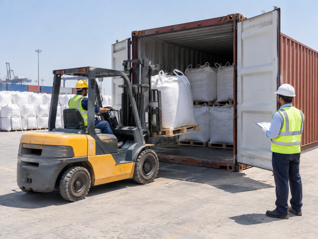 Containerized loading of jumbo bags for sugarcane residues export from Pakistan