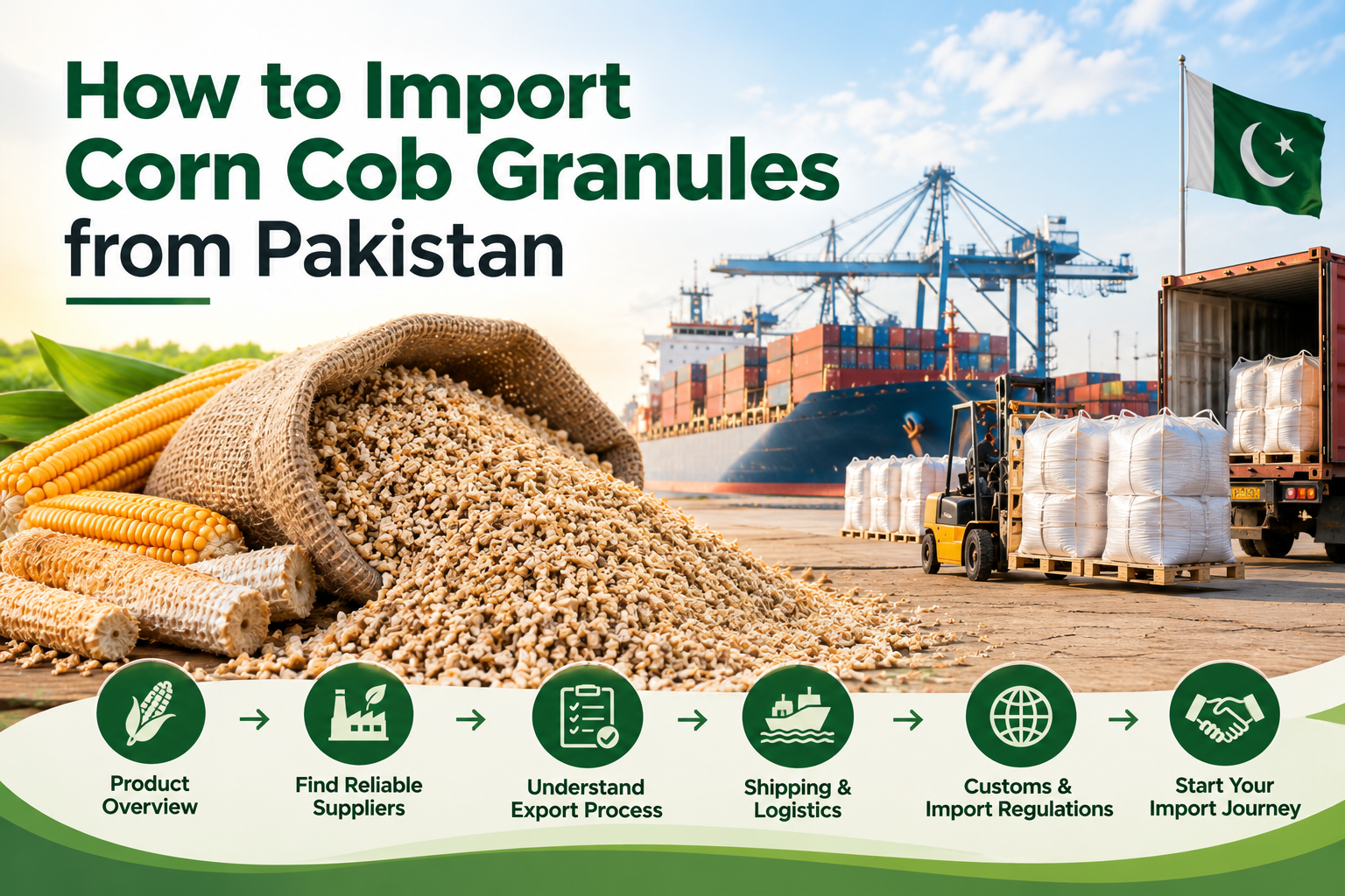 How to import Corn Cob Granules from Pakistan